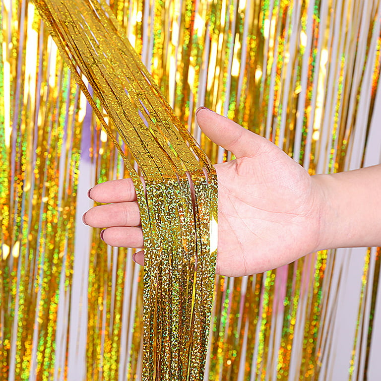 Foil Fringe Curtain,Tinsel Metallic Curtains Photo Backdrop
