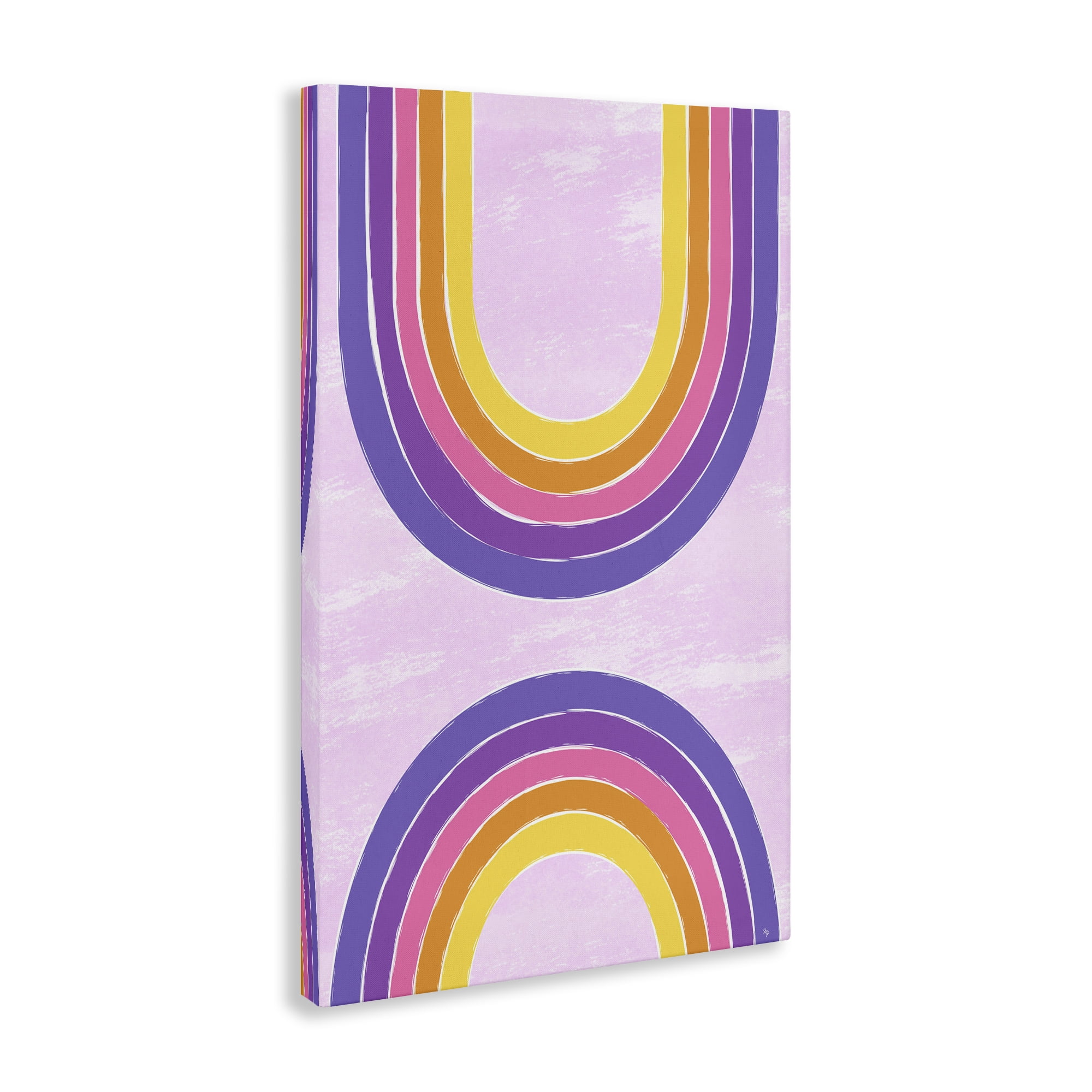 Stupell Industries Purple Rainbow Arches Landscape Painting Gallery Wrapped Canvas Art Print Wall Art, 20 x 30