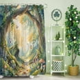 thumbnail image 2 of Shower Curtain, Watercolor Forest Mushrooms Waterproof Shower Curtain Set with Hooks for Bathroom Showers,Stalls and Bathtubs,60x72In Butterflies Green Ferns, 2 of 9