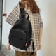 thumbnail image 2 of Minnieouse Color sólido Reemplazo Cremallera Transpirable Correa doble Estilo simple Gran capacidad Forro de poliéster escolar Mochilas Negro, 2 of 6