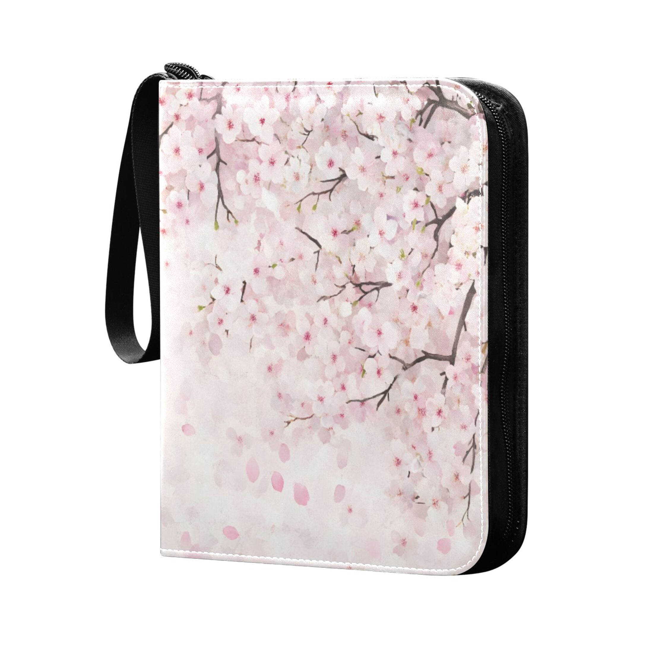 ALAZA Cherry Blossom Trading Card Binder 4 Pocket Cards Collection Album 400 Folder Holder