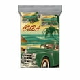 thumbnail image 2 of Retro Bedding Set with Sheet & Covers, Nostalgic Welcome to Cuba Print Classic Car Beach Ocean Palm Trees, Printed Bedroom Decor 2 Shams, 4 Sizes, Green Cream Yellow, by Ambesonne, 2 of 3