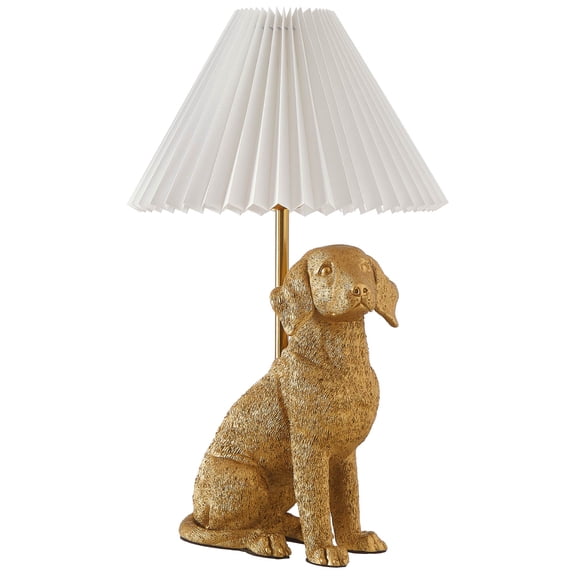 Home Decor Collection White Labrador Dog Brass Table Lamp