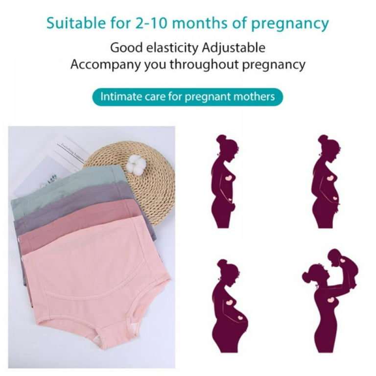 Women's Maternity High Waist Underwear Pregnancy Seamless Soft Hipster  Panties Over Bump, 5 Pack