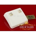 thumbnail image 6 of King of Bling's 10K Yellow Gold with Real 0.05CT Diamond Men's /Womens Square Stud Earring, 6 of 11