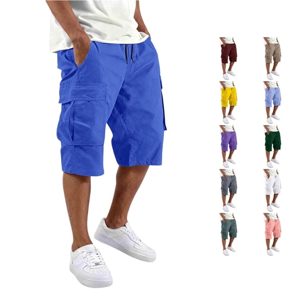 XAOFW Casual Mens Shorts With Straight Pocket For Everyday Wear Lightweight Cargo Shorts For Men Stylish Bottoms L