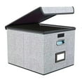 File Storage Box with Lid Hanging Office Document Organizer Metal