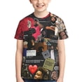 thumbnail image 1 of T-Shirt à Col Rond Imprimé 3d avec Motif Ondulé pour Jeunes, Manches Courtes, pour Garçons et Filles, 1 of 8