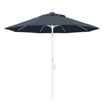 California Umbrella 9' Sun Master Series Patio Umbrella With Matted Black Aluminum Pole Fiberglass Ribs Collar Tilt Crank Lift With Pacifica Purple Fabric-Color:Sapphire,Size:9'x8 Ribs