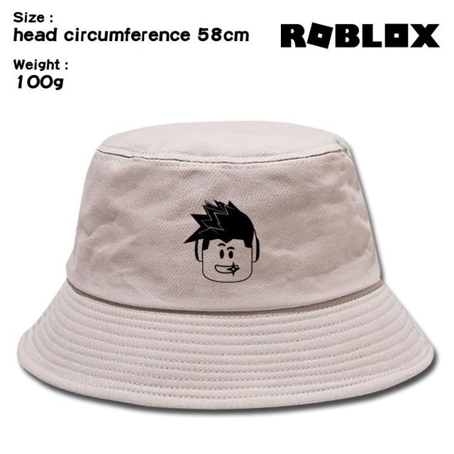 ROBLOX-Sombrero de pescador con estampado de dibujos animados para hombre y mujer, protector solar informal para exteriores, sombrilla, literatura y arte japoneses, combina con todo