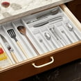 thumbnail image 5 of SpaceAid Bamboo Silverware Drawer Organizer with Labels, Expandable, 10 Slots, White, 5 of 7