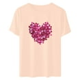 thumbnail image 4 of Tbopshirt Womens Tops,Valentine's Day T-Shirts for Women Graphic,Plus Size Tops,Women Valentines Day Heart Printed Short Sleeve T-Shirt Novelty Graphic Tops Casual Round Neck S-XXXL, 4 of 6