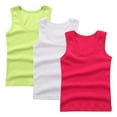thumbnail image 2 of Girls Athletic Tank Tops + Girls Undershirts 3 Pack Toddler Girl Sleeveless Summer Tops, Dance Tank Tops for Gymnastics Workout Running Sports Yoga Athletic Tanks New Khaki 7T, 2 of 4