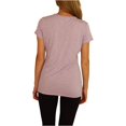 thumbnail image 4 of Reebok Womens Linear Marled Basic T-Shirt, Purple, Medium, 4 of 5
