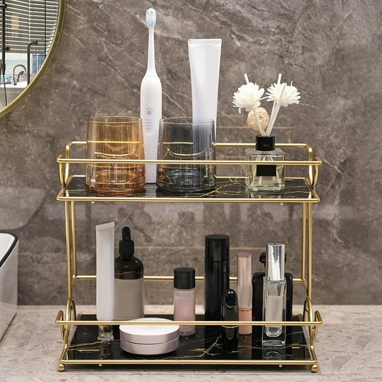 Double Layered Acrylic Cosmetics Organizer / Makeup Storage Shelf – Peppery  Home