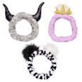 thumbnail image 1 of Diadema Disney Spa, suave felpa, ajustable y divertido accesorio para el cabello para rutinas de cuidado de la piel y maquillaje, Villanos de Belle Maison, 1 of 5