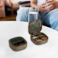 thumbnail image 4 of Small Square Pill Organizer with Transparent Lid, Daily Medication Management Box, Compact Medicine Storage for Personal Use(Brown), 4 of 6