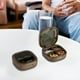 thumbnail image 2 of Mini caja de almacenamiento portátil de plástico, pequeño organizador de viaje para uso doméstico, compartimento compacto con tapa de seguridad, color beige, blanco, marrón y verde, apto para aliment, 2 of 6