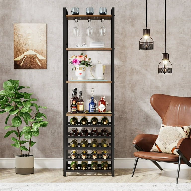 Tribesigns Wine Bar Cabinet for Liquor and Glass Free Standing