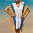 thumbnail image 2 of LYXSSBYX Plus Size Swimwear Cover up Women's Fashion Round Neck Long Sleeve Loose Hollowed out Beach Swimsuit Blouse, 2 of 4