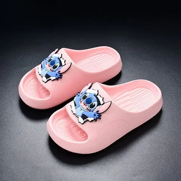 Zapatillas Disney Stitch para niños, zapatillas bonitas y bonitas de dibujos animados, zapatillas de fiesta de verano para niños y niñas, suela suave antideslizante
