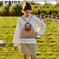 thumbnail image 2 of LHSHID Women Backpack Canvas Shoulder Bag Casual Daypacks Handbag Large Capacity Top Handle Bag Multifunction Tote Bag for Travel Shopping Work Daily Khaki, 2 of 6