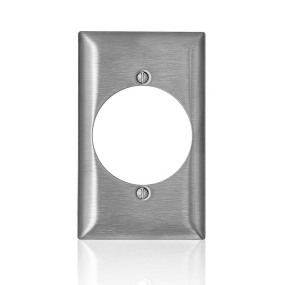 Leviton C-Series Single Outlet Wall Plate - Stainless Steel, 1 Gang - 1 Pc