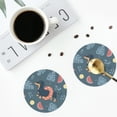 thumbnail image 5 of Kll Round Shape Drink Coasters Set Of 4,Pu Leather Absorbent Coasters Set Decorative Coffee Cup Coasters Housewarming Gift For Home Decor-Watermelons Dachshunds, 5 of 9