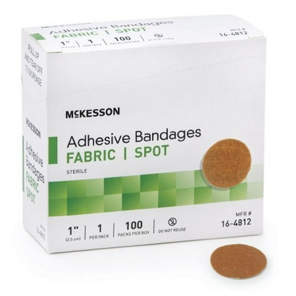 McKesson Adhesive Spot Bandage, Beige, 1", 100 Count