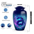 thumbnail image 2 of Snake small keepsake Urns for Human Ashes - blue mini Urns for Ashes Adult set of 4 - Burial Urns for Adult Male & Female - 1 Large Urns for father, 10&3 inch, 2 of 7
