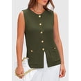 thumbnail image 4 of Chaleco tipo suéter PRETTYGARDEN para mujer 2025, verde, talla S, 4 of 9