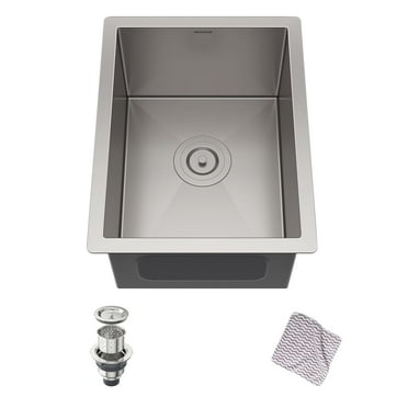 Bar Sink, MENSARJOR 14'' x 18'' Single Bowl Kitchen Sink, 16 Gauge Undermount Stainless Steel Square Small Kitchen Sinks, Bar or Prep Sink (14" x 18" x 8.5")