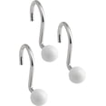 thumbnail image 2 of Popular Bath Ball Metal Shower Hooks, White, 2 of 10