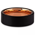 thumbnail image 2 of Rose Gold Plated Polished Interior And Vertical Black Brushed Finish Ring, 2 of 2