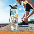thumbnail image 6 of Happy Cats Faces Flowers Sunglasses Sports Water Bottle Portable Travel Mug 32oz BPA Free Leak Proof Straw Transparent Tritan for Gym Yoga Cycling Camping, 6 of 7