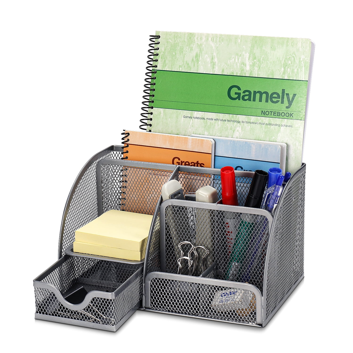Desk Organizer Office Supplies Accessories with Drawer and 6