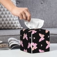 thumbnail image 6 of Sikiie Gradient Butterfly Leather Tissue Box Cover Square, tissue box holder, Tissue Box with Bottom Belt-5.2”x5.2”x5.2”, 6 of 7