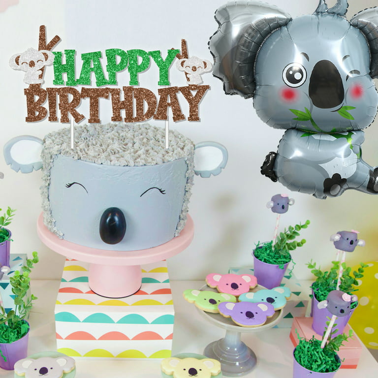 Koala Animal Themed Birthday Party Decorations with Koala Glitter