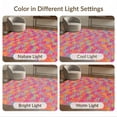 thumbnail image 7 of ODIKA 6'x9' Washable Area Rug Whimsical Funky Swirl Motif Geometric Squares Playroom Maximalist for Queen Size Bedroom, Under Bed, Master Suite, Easy Care, Non-Shedding, 7 of 7