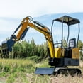 thumbnail image 3 of 1 Ton Mini Excavator with 8pcs Attachments 13.5HP B&S Gas Engine 420cc Crawler Trencher Digger Machine, 3 of 8
