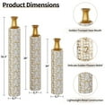 thumbnail image 7 of Metal Floor Vase, Tall Floor Vase with Gold Twig Pattern, Antique White Finish (Set of 3), 7 of 7