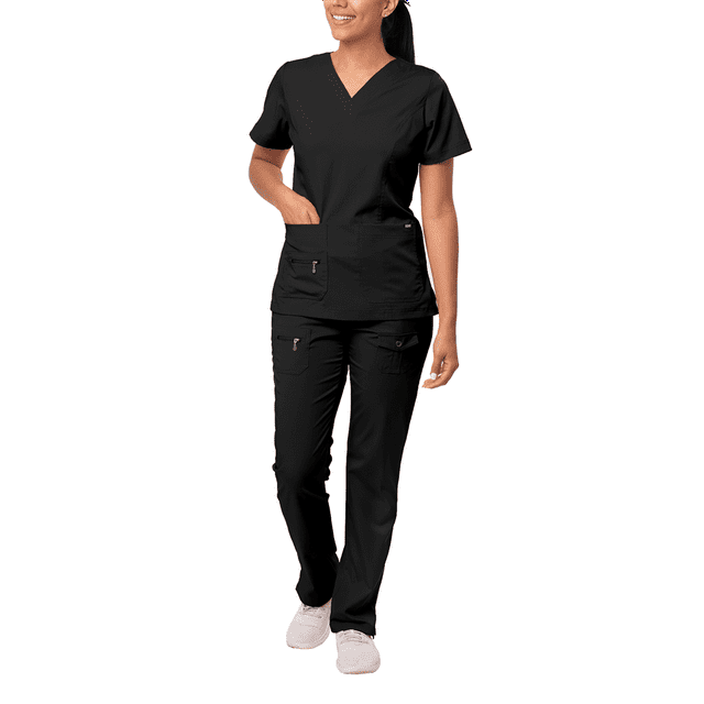 Adar Pro Breakthrough Plus Scrub Set For Women - Enhanced V-Neck Top & Multi Pocket Pants