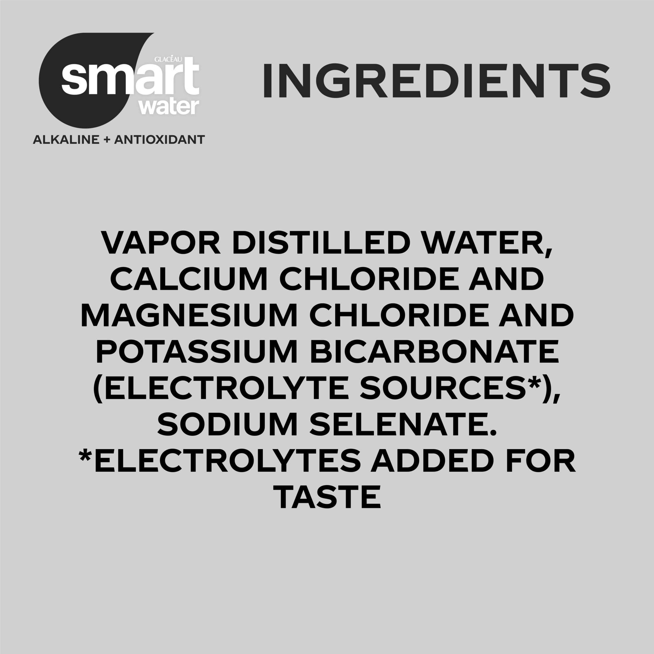 smartwater Alkaline with Antioxidant Water Bottles, 33.8 fl oz, 6 Pack