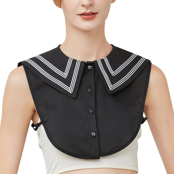 LoudSung Fake Collar Detachable Half Shirt Blouse False Collar Academic Style Suit Vest Design for Women Girls