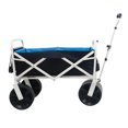 thumbnail image 2 of Folding Wagon For Beach Sand Grass And Snow Large Capacity 150 Lb Load Foldable Side Table Mesh Pockets All Terrain Wheels Outdoor Utility Cart, 2 of 9