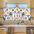 thumbnail image 2 of Yayeee Kitchen Curtains Set of 2 Light Filtering 57"x36" Over Sink Window Panels, Playful Forest, 2 of 7