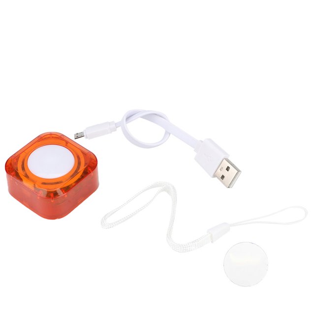 Luz nocturna LED impermeable RGB multifunción, carga USB, mini lámpara ambiental colorida para el hogar, pasillo, habitación de invitados (luz cálida de 0,3 W, rojo anaranjado)