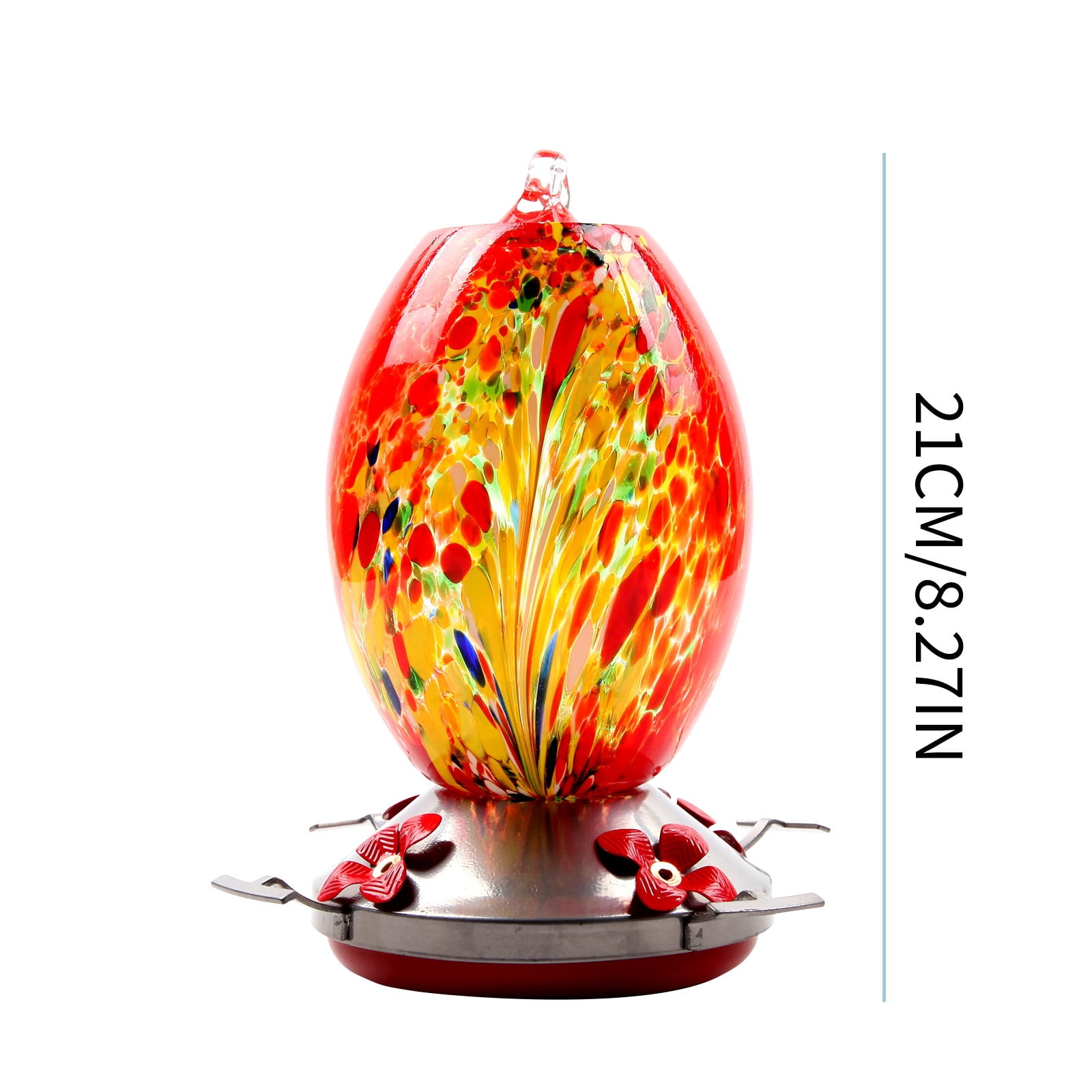 Dengmore Hanging Bird Feeders Hummingbird Water Feeder Flower Bird Feeder Painted Glass