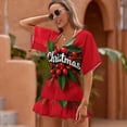thumbnail image 2 of Christmas Berries Festive Background Red Cover Ups Dresses Women Summer Dress Vintage, 2 of 6