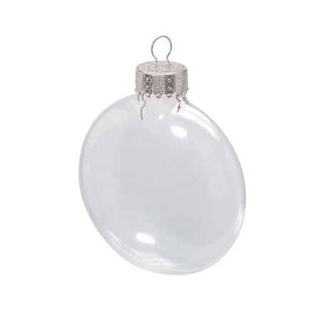 - Xmas Glass Disc Ornaments X 6 2.625 Inch